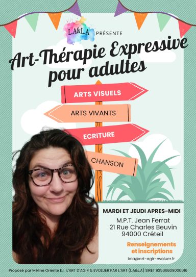 Affiche du lancement des ateliers en art-thérapie adultes à la MPT