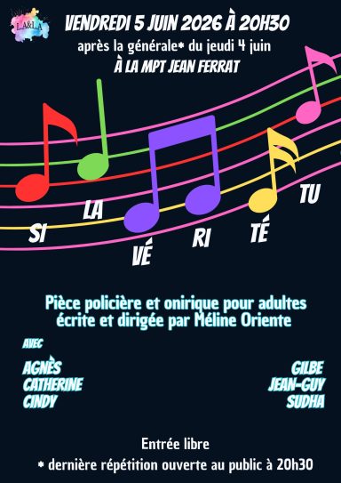 AFFICHE SI LA VE RI TE TU 4 ET 5 JUIN 2026 AFFICHE DE LA PIÈCE SI LA VE RI TE TU